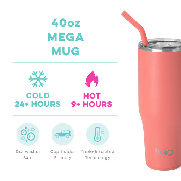 Swig 40 oz Mega Mug | Coral