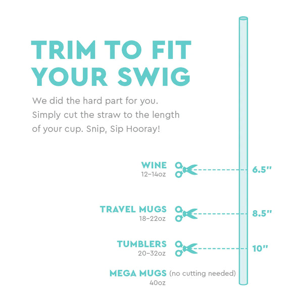 Swig Straw Topper Set - We've Got Spirit • Orange