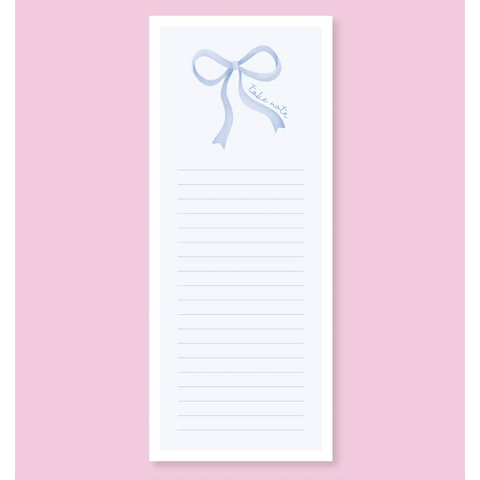 Take Note Blue Bow List Notepad