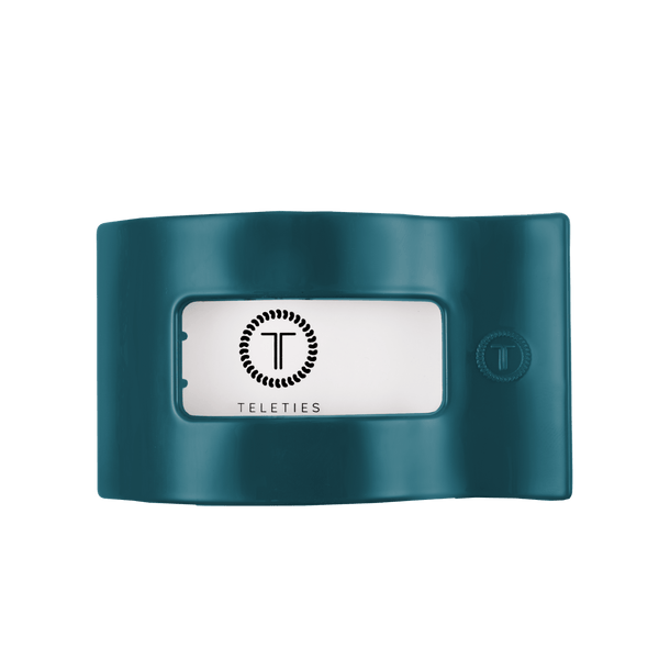 Teleties Flat Rectangle Hair Clip - Teal with It