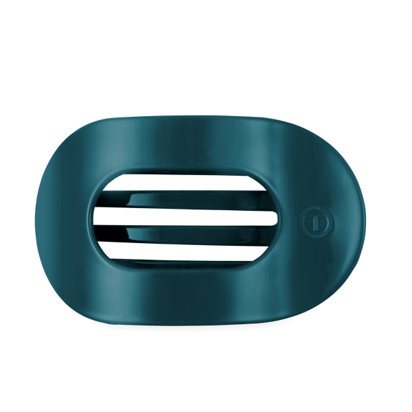 Teleties Flat Round Hair Clip - Teal with It