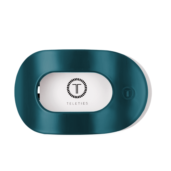 Teleties Flat Round Hair Clip - Teal with It