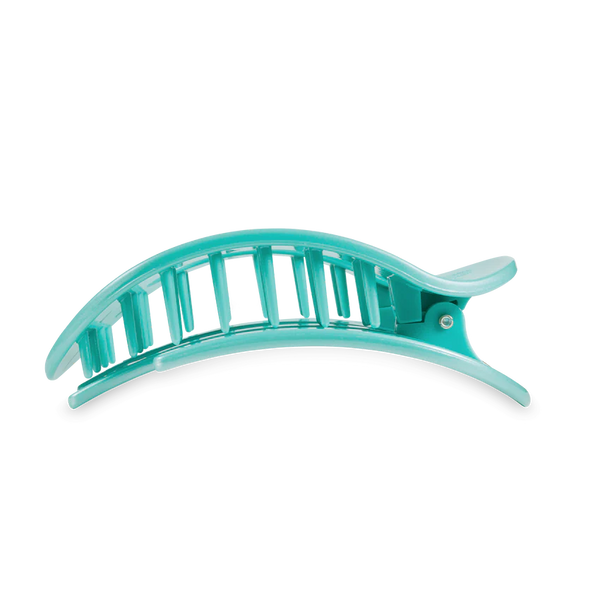 Teleties Flat Round Clip | Totally Turquoise - *CHOOSE YOUR SIZE*