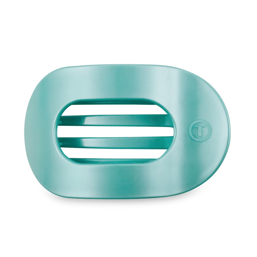 Teleties Flat Round Clip | Totally Turquoise - *CHOOSE YOUR SIZE*