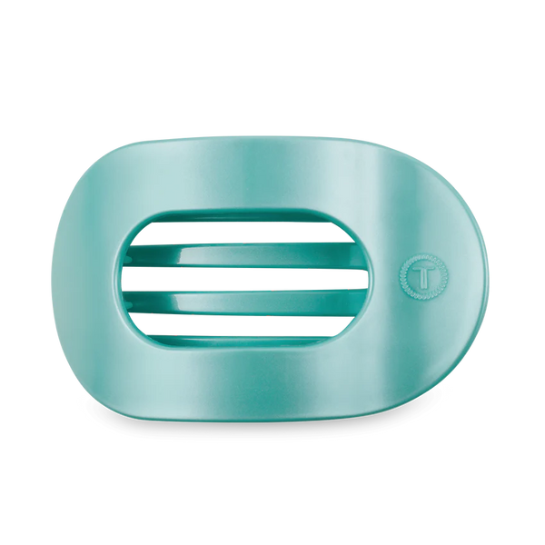 Teleties Flat Round Clip | Totally Turquoise - *CHOOSE YOUR SIZE*