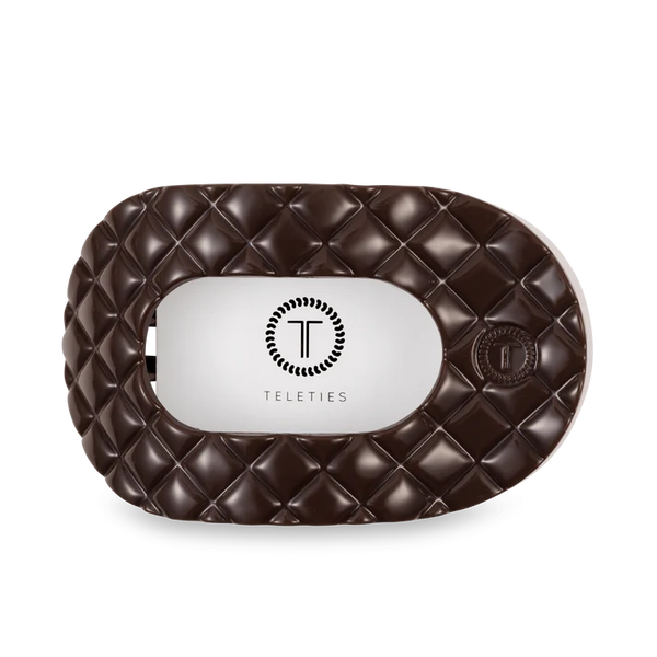 Teleties Quilted Flat Round Clip - Truly Taupe