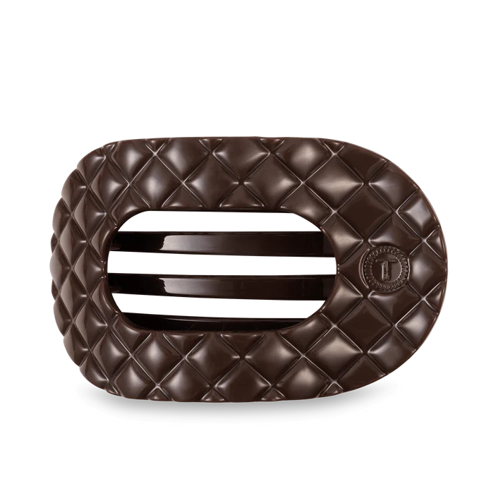 Teleties Quilted Flat Round Clip - Truly Taupe