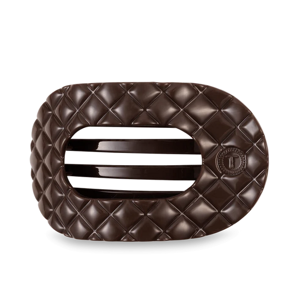 Teleties Quilted Flat Round Clip - Truly Taupe