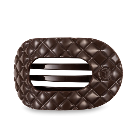 Teleties Quilted Flat Round Clip - Truly Taupe