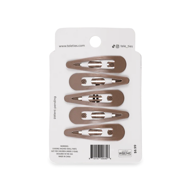 Teleties 6ct Snap Clip - Truly Taupe