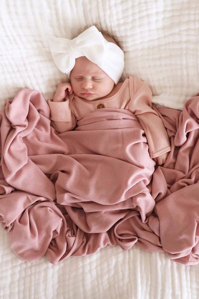 Caden Lane | Vintage Rose Bamboo Waffle Oversized Swaddle Blanket