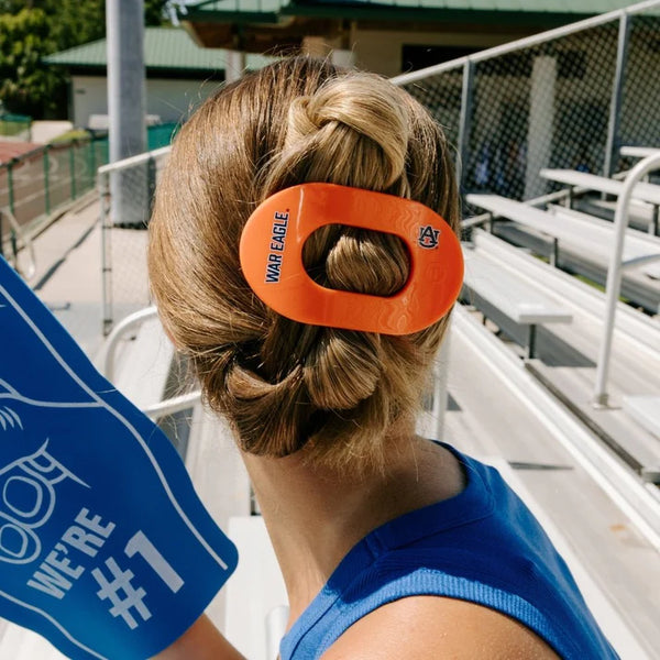 Teleties Flat Round Clip | Auburn - War Eagle!