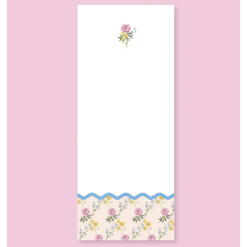 Watercolor Floral Ric Rac List Notepad