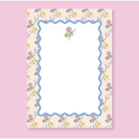 Watercolor Floral Ric Rac Notepad