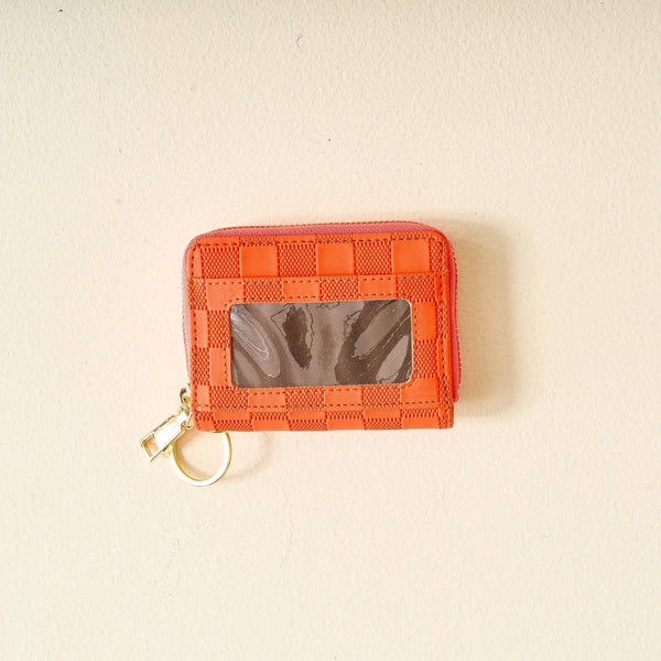 Zip Around Wallet - Orange Check