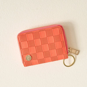 Zip Around Wallet - Orange Check