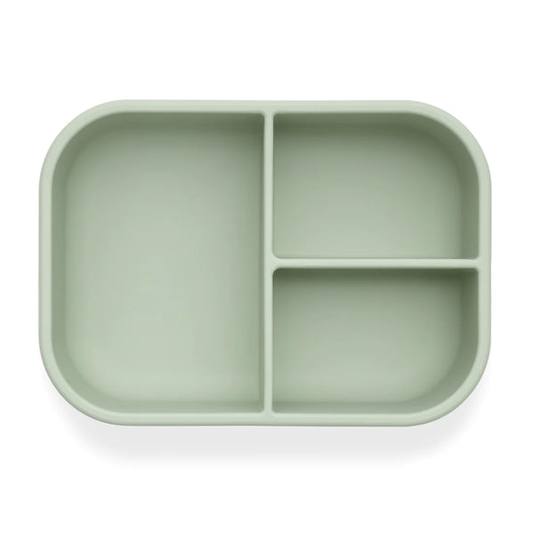 Ali+Oli Reusable Silicone Bento Box - 3 Compartments - Leakproof (Pine)