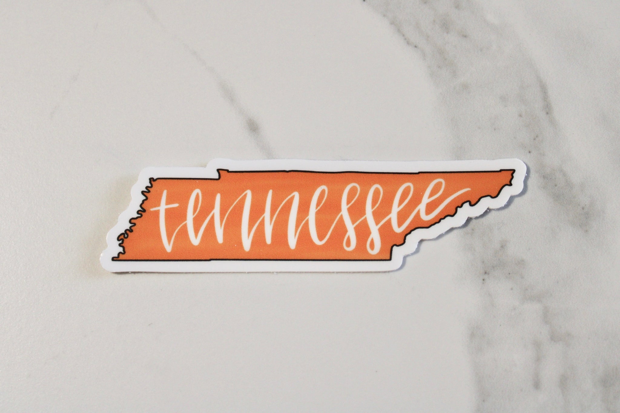 Orange Hand-Lettered "Tennessee" Sticker