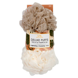 DELUXE BATH PUFFS | IVORY + TAN