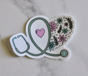 Stethoscope Heart Sticker