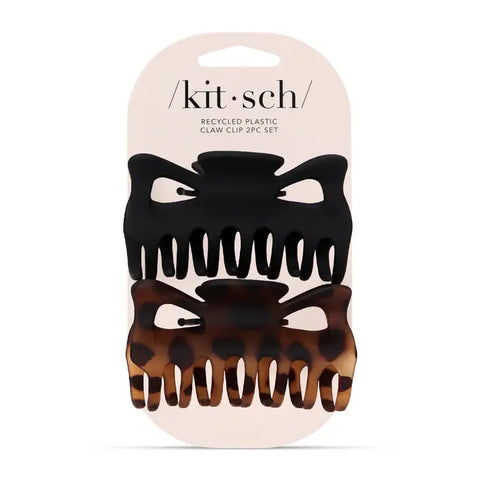 Eco-Friendly Large Claw Clips • 2 piece Set | Black + Tort