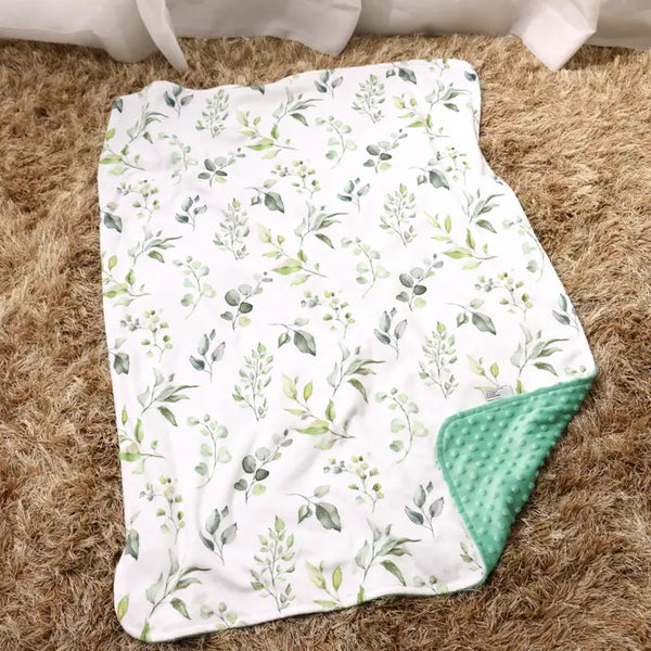 Baby + Toddler Minky Blanket | Eucalyptus Greenery