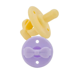 Sweetie Soother™ Pacifier Set | Daffodil + Purple Diamond Bows
