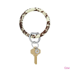 Print Collection | Silicone Big O® Key Ring • Cow