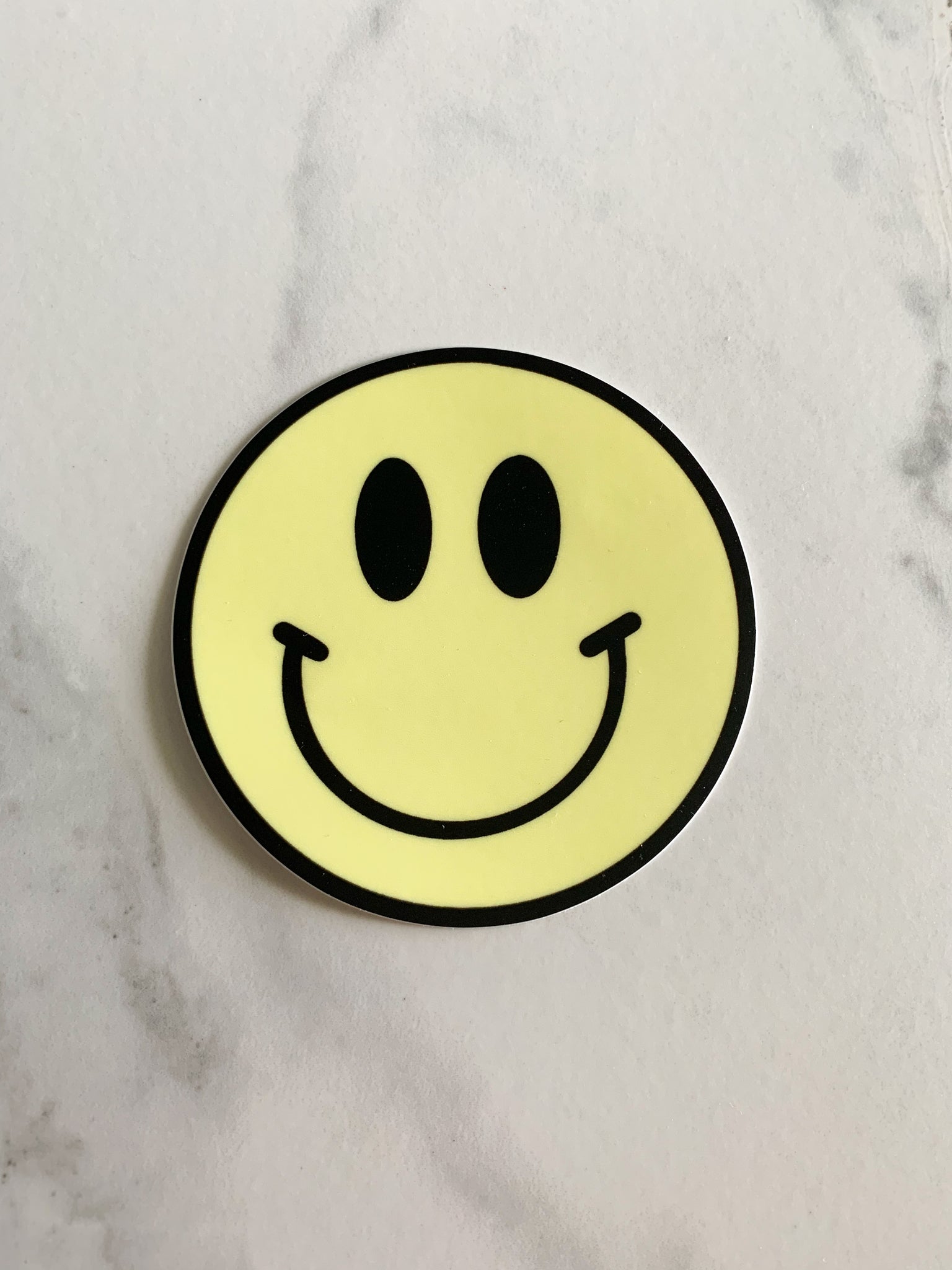Pastel Yellow Smiley Face Sticker